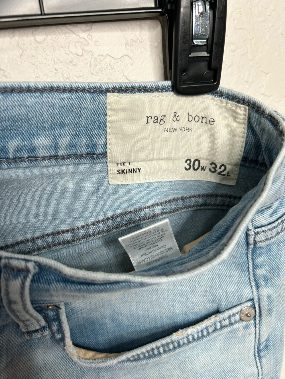rag & bone Fit 1 Skinny Distressed Light Wash Jeans Men’s 30x32